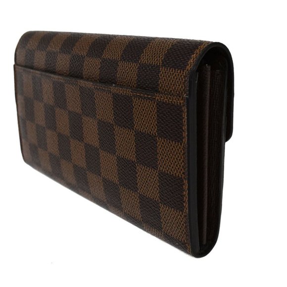 Auth LOUIS VUITTON Portefeuille Sarah Long Bifold Wallet Damier Ebene - Picture 7 of 8
